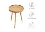 EEI-6830-NAT Chiro Round Wood Side Table By Modway