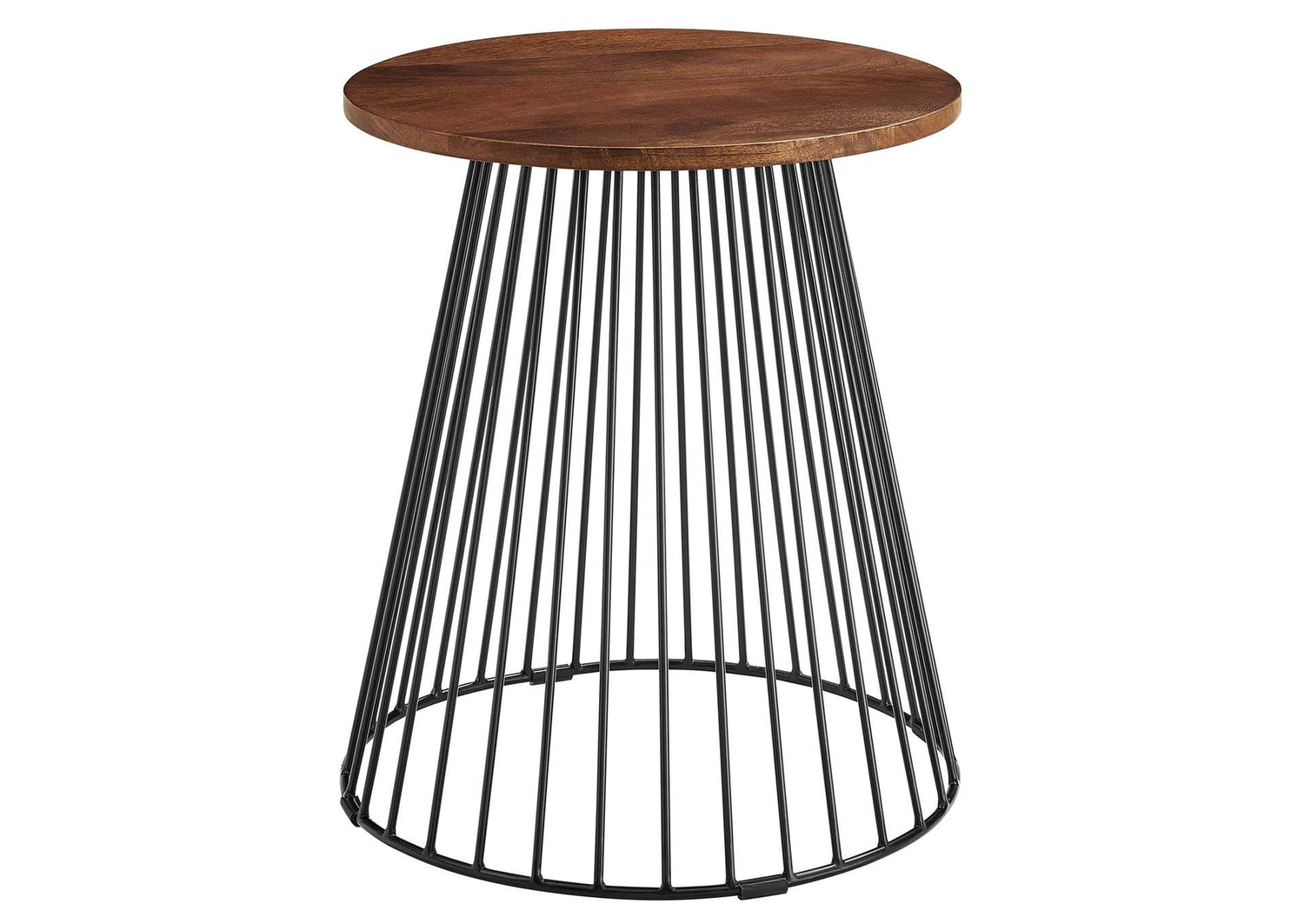 EEI-6831-WAL Valeo Round Wood And Metal Side Table By Modway