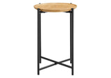 EEI-6832-OAK Xilo Round Wood And Metal Side Table By Modway