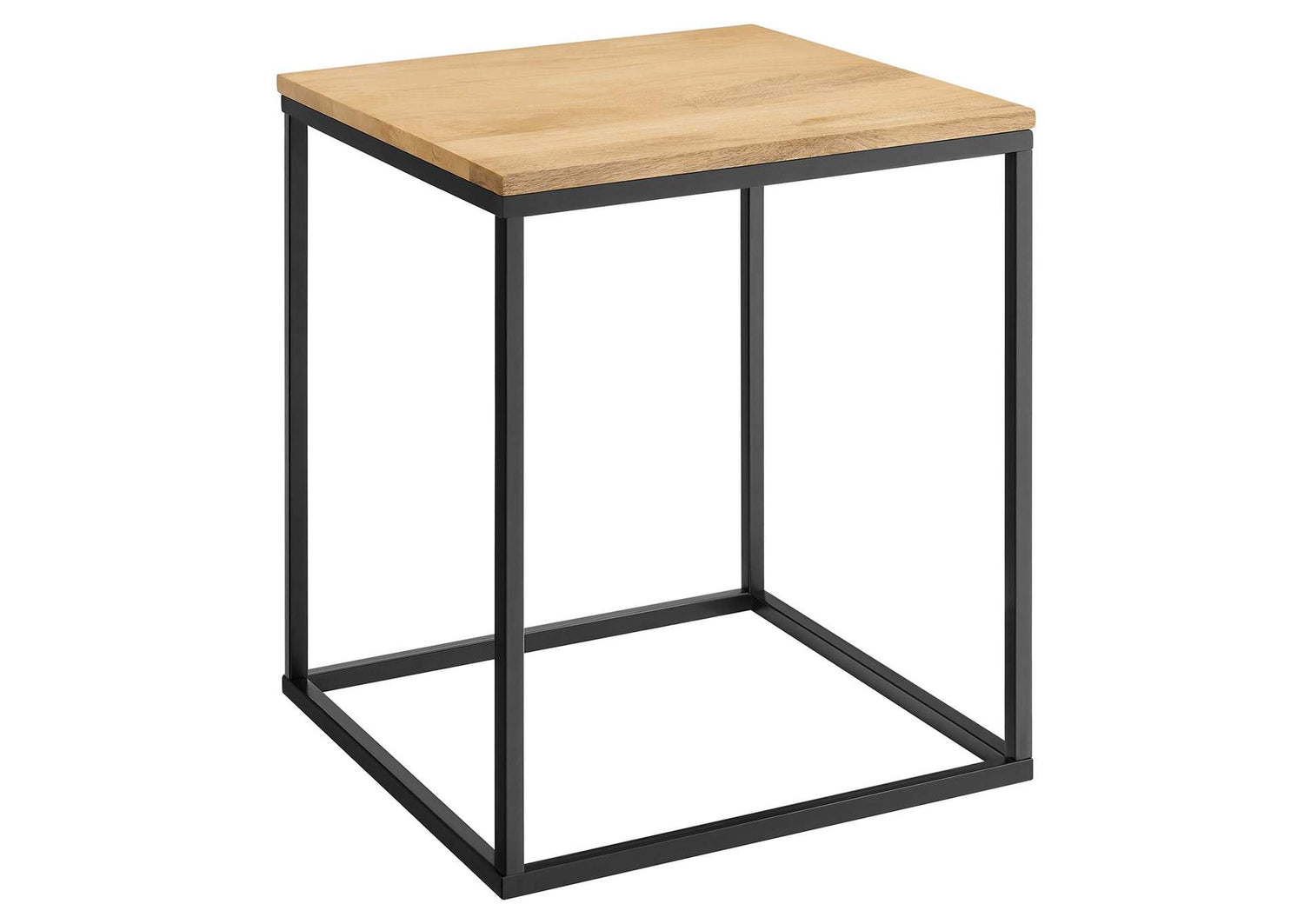 EEI-6833-OAK Zora Square Wood And Metal Side Table By Modway