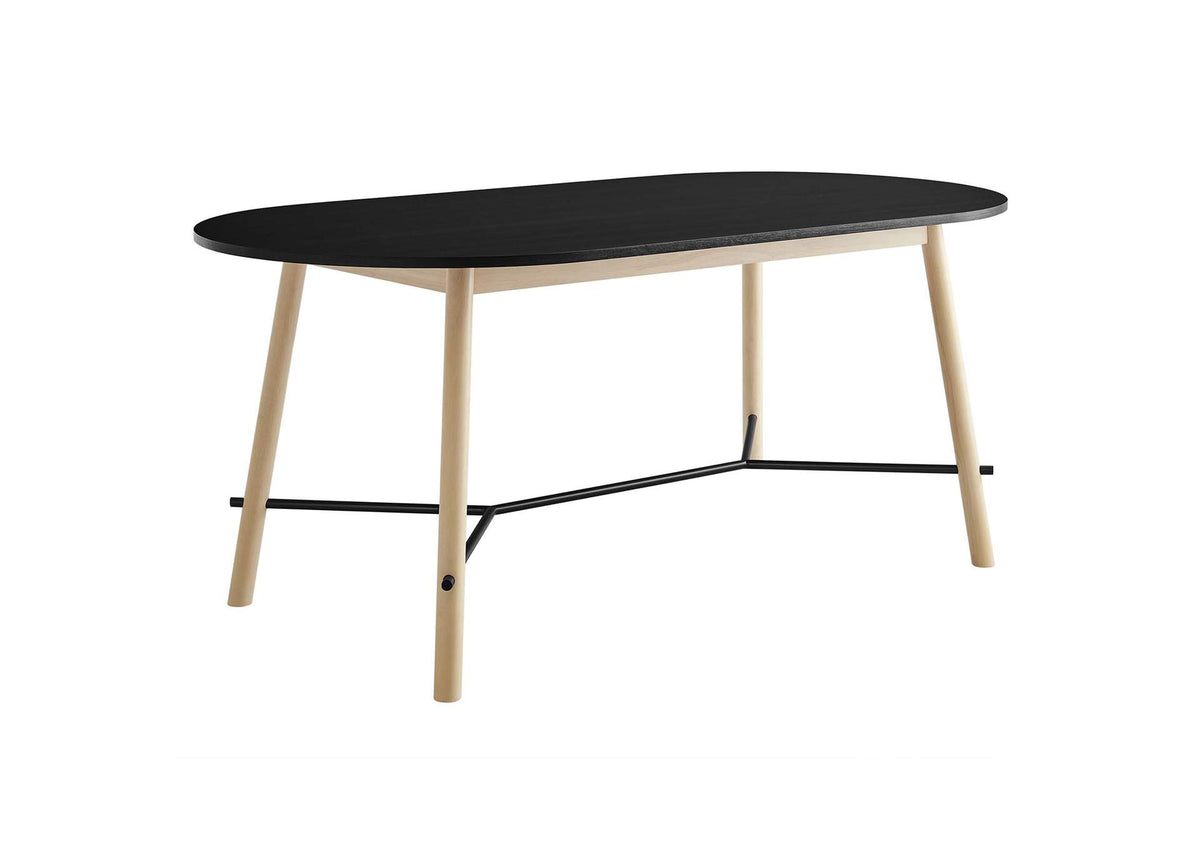 EEI-6836-BLK-OAK Infuse 71" Wood Grain Dining Table By Modway