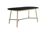 EEI-6836-BLK-OAK Infuse 71" Wood Grain Dining Table By Modway