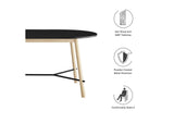 EEI-6836-BLK-OAK Infuse 71" Wood Grain Dining Table By Modway