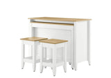 EEI-6895-OAK-WHI Farmstead 3-Piece Kitchen Island And Stool Set By Modway