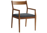 EEI-6915-WAL-BLK Solara Vegan Leather Wood Dining Armchairs Set Of 2 By Modway