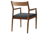 EEI-6915-WAL-BLK Solara Vegan Leather Wood Dining Armchairs Set Of 2 By Modway