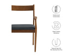 EEI-6915-WAL-BLK Solara Vegan Leather Wood Dining Armchairs Set Of 2 By Modway