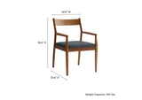 EEI-6915-WAL-BLK Solara Vegan Leather Wood Dining Armchairs Set Of 2 By Modway
