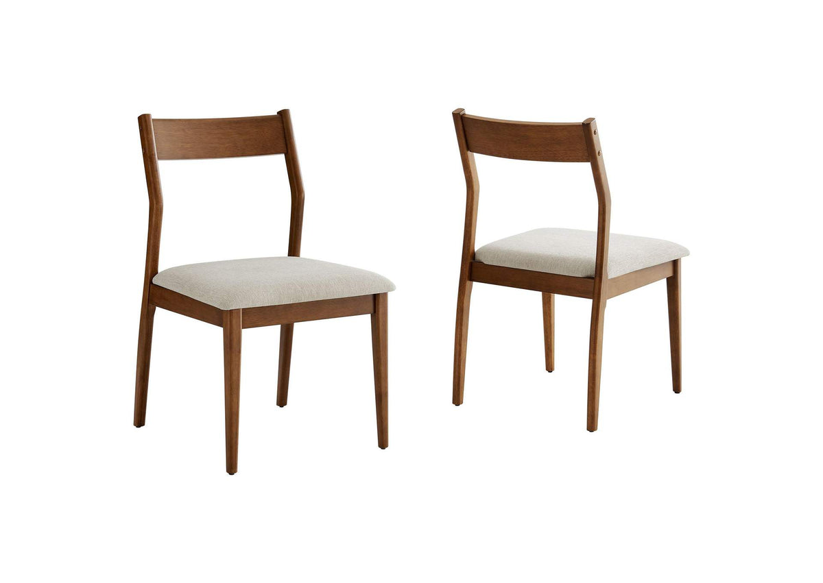 EEI-6918-WAL-HEB Solara Fabric Wood Dining Side Chairs Set Of 2 By Modway