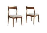 EEI-6918-WAL-HEB Solara Fabric Wood Dining Side Chairs Set Of 2 By Modway