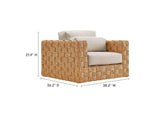 EEI-6925-NAT-LGR Thames Outdoor Patio Wicker Outdoor Patio Rattan Armchair By Modway
