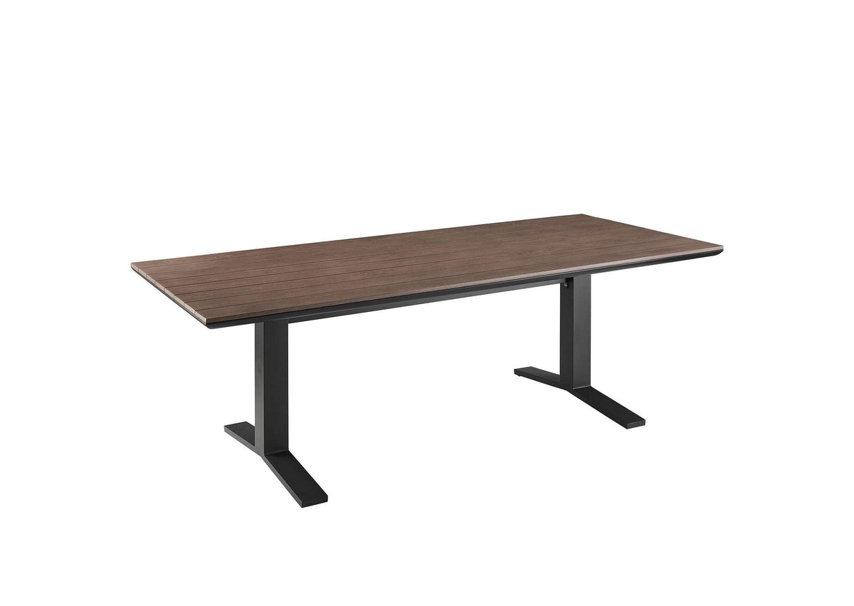 EEI-6948-GWA-GRY Gavelston 91" Outdoor Patio Aluminum Dining Table By Modway