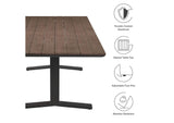 EEI-6948-GWA-GRY Gavelston 91" Outdoor Patio Aluminum Dining Table By Modway
