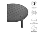 EEI-6978-GPH Terrace 35" Outdoor Patio Aluminum Round Coffee Table By Modway