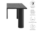 EEI-6980-GPH Nautica Outdoor Patio 87" Rectangular Aluminum Dining Table By Modway