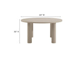 EEI-6981-TAU Nautica Outdoor Patio 60" Round Aluminum Dining Table By Modway