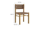EEI-6982-NAT Parkland Outdoor Patio Rattan And Aluminum Dining Side Chairs Set Of 2 By Modway