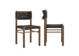 EEI-6982-WAL Parkland Outdoor Patio Rattan And Aluminum Dining Side Chairs Set Of 2 By Modway