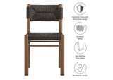 EEI-6982-WAL Parkland Outdoor Patio Rattan And Aluminum Dining Side Chairs Set Of 2 By Modway