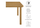 EEI-6985-NAT Parkland 76" Outdoor Patio Aluminum Dining Table By Modway