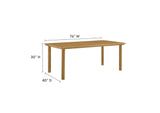 EEI-6985-NAT Parkland 76" Outdoor Patio Aluminum Dining Table By Modway