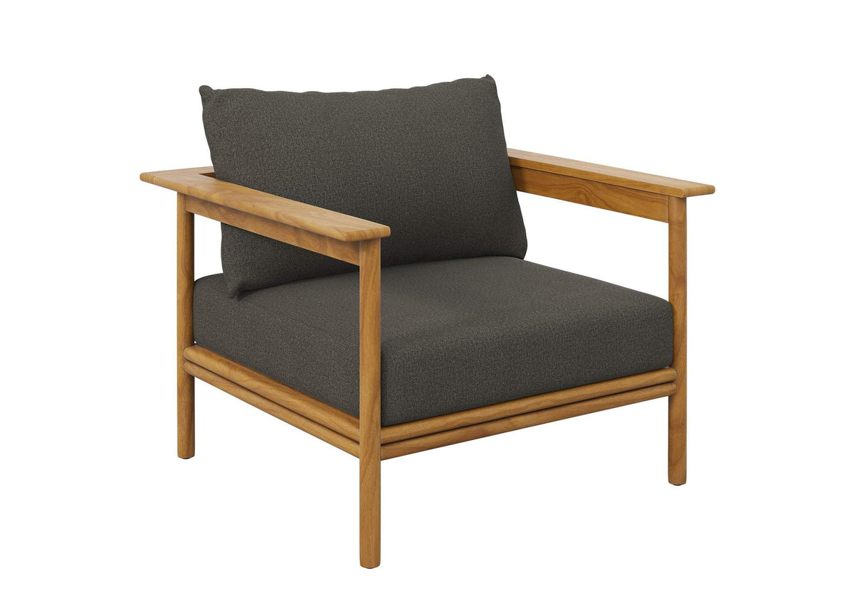 EEI-7007-NAT-FLI Wren Outdoor Patio Teak Wood Armchair By Modway