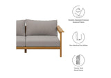 EEI-7008-NAT-DRI Wren Outdoor Patio Teak Wood Sofa By Modway