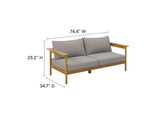 EEI-7008-NAT-DRI Wren Outdoor Patio Teak Wood Sofa By Modway