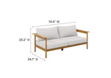 EEI-7008-NAT-SAI Wren Outdoor Patio Teak Wood Sofa By Modway