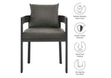 EEI-7053-GRY-CHA Tahoe Outdoor Patio Aluminum Dining Chair By Modway