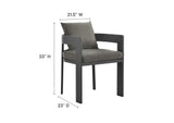 EEI-7053-GRY-CHA Tahoe Outdoor Patio Aluminum Dining Chair By Modway