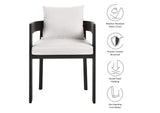 EEI-7053-GRY-WHI Tahoe Outdoor Patio Aluminum Dining Chair By Modway