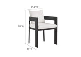 EEI-7053-GRY-WHI Tahoe Outdoor Patio Aluminum Dining Chair By Modway