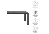 EEI-7054-GRY Tahoe Rectangular Outdoor Patio Aluminum Dining Table By Modway