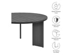 EEI-7055-GRY Tahoe Round Outdoor Patio Aluminum Dining Table By Modway