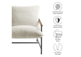 EEI-7118-IVO Raya Outdoor Patio Boucle Sling Lounge Chair By Modway
