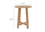 EEI-7127-NAT Wellspring 36" Outdoor Patio Teak Wood Bar Table By Modway