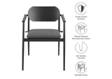 EEI-7148-CHA-CHA Aeris Stackable Outdoor Patio Aluminum Dining Armchair Set Of 2 By Modway
