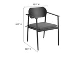 EEI-7148-CHA-CHA Aeris Stackable Outdoor Patio Aluminum Dining Armchair Set Of 2 By Modway