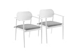 EEI-7148-WHI-LGR Aeris Stackable Outdoor Patio Aluminum Dining Armchair Set Of 2 By Modway