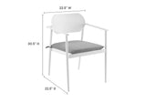 EEI-7148-WHI-LGR Aeris Stackable Outdoor Patio Aluminum Dining Armchair Set Of 2 By Modway