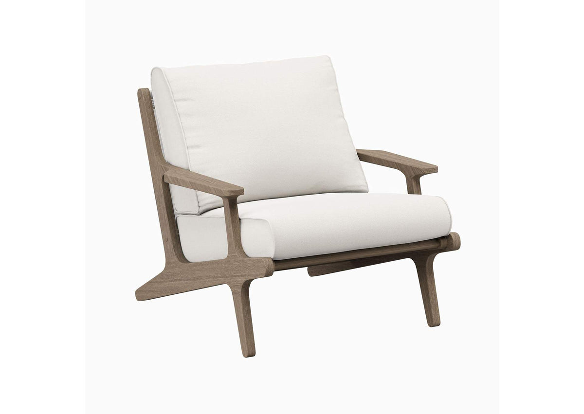 EEI-7248-WGR-WHI Saratoga Outdoor Patio Teak Wood Armchair By Modway