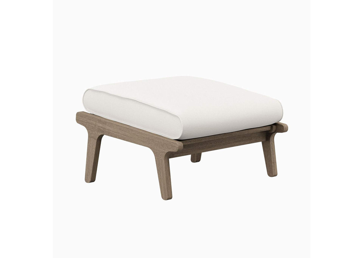 EEI-7250-WGR-WHI Saratoga Outdoor Patio Teak Ottoman By Modway
