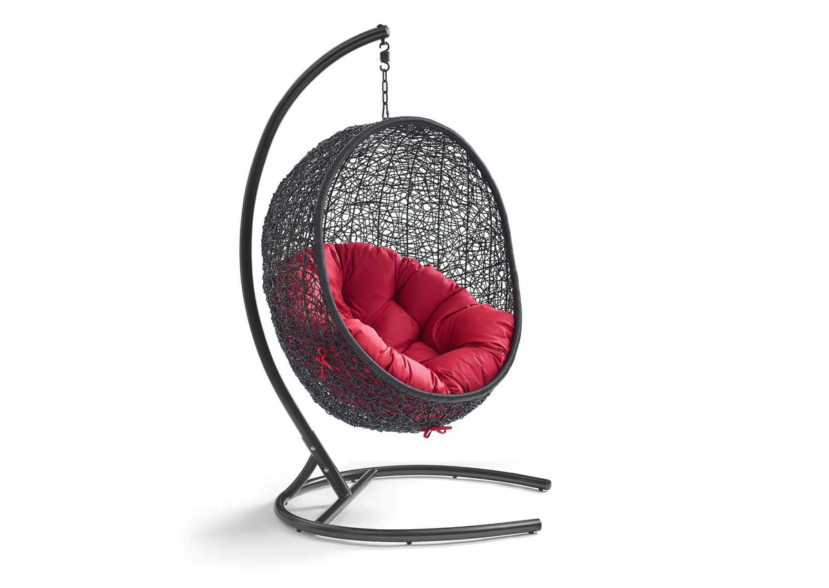 EEI-739-RED-SET Encase Swing Outdoor Patio Lounge Chair By Modway