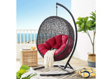 EEI-739-RED-SET Encase Swing Outdoor Patio Lounge Chair By Modway