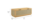 EEI-7434-OAK Soma 47" Rattan Storage Bench By Modway