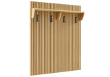 EEI-7472-OAK Render Fluted Coat Rack Panel With Shelf By Modway