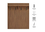 EEI-7472-WAL Render Fluted Coat Rack Panel With Shelf By Modway