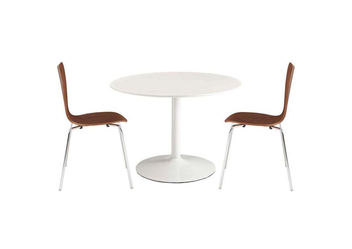 EEI-887-WHI-WAL Revolve 3 Piece Dining Set By Modway