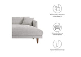 EEI-6612-HLG Zoya Right-Facing Down Filled Overstuffed Sectional Sofa By Modway